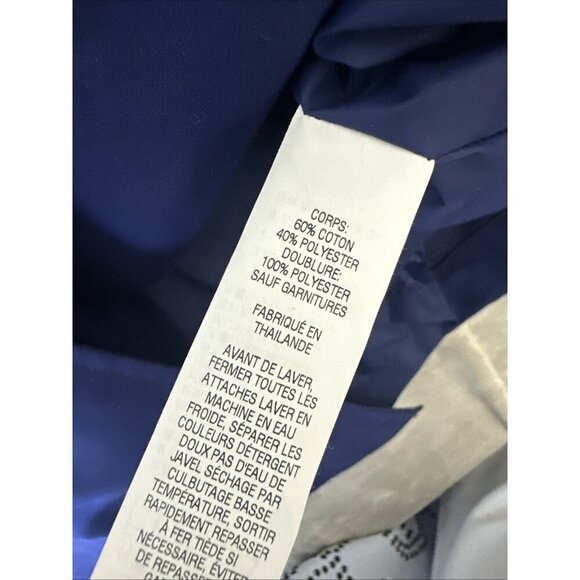 L.L. Bean Women's Double Breasted Trench Rain Coat Belted Blue Size Large - Picture 7 of 9